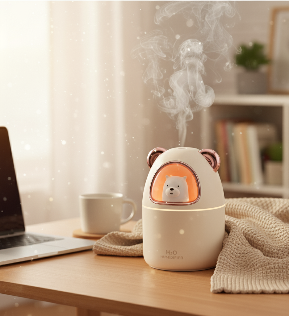 Humidificador H2O Osito con Luz LED – Aromaterapia y Diseño Decorativo