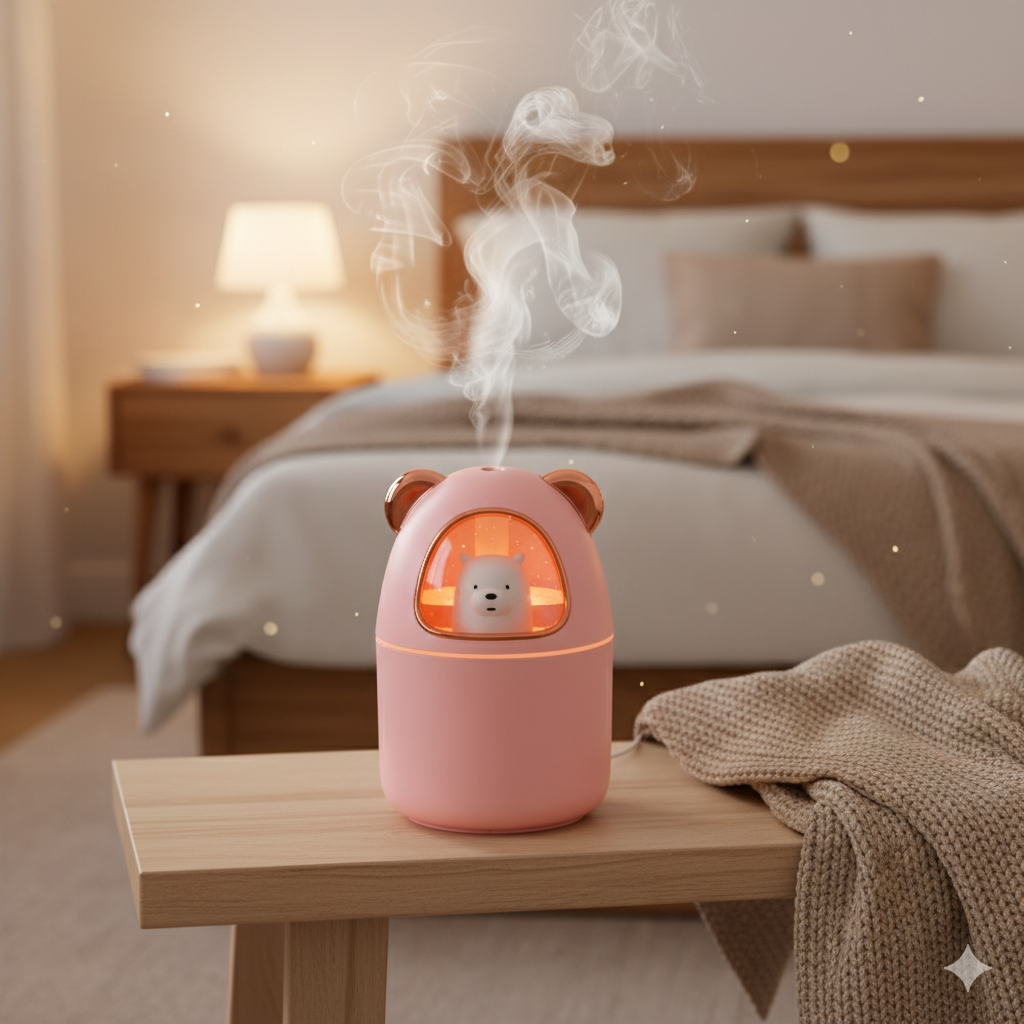 Humidificador H2O Osito con Luz LED – Aromaterapia y Diseño Decorativo