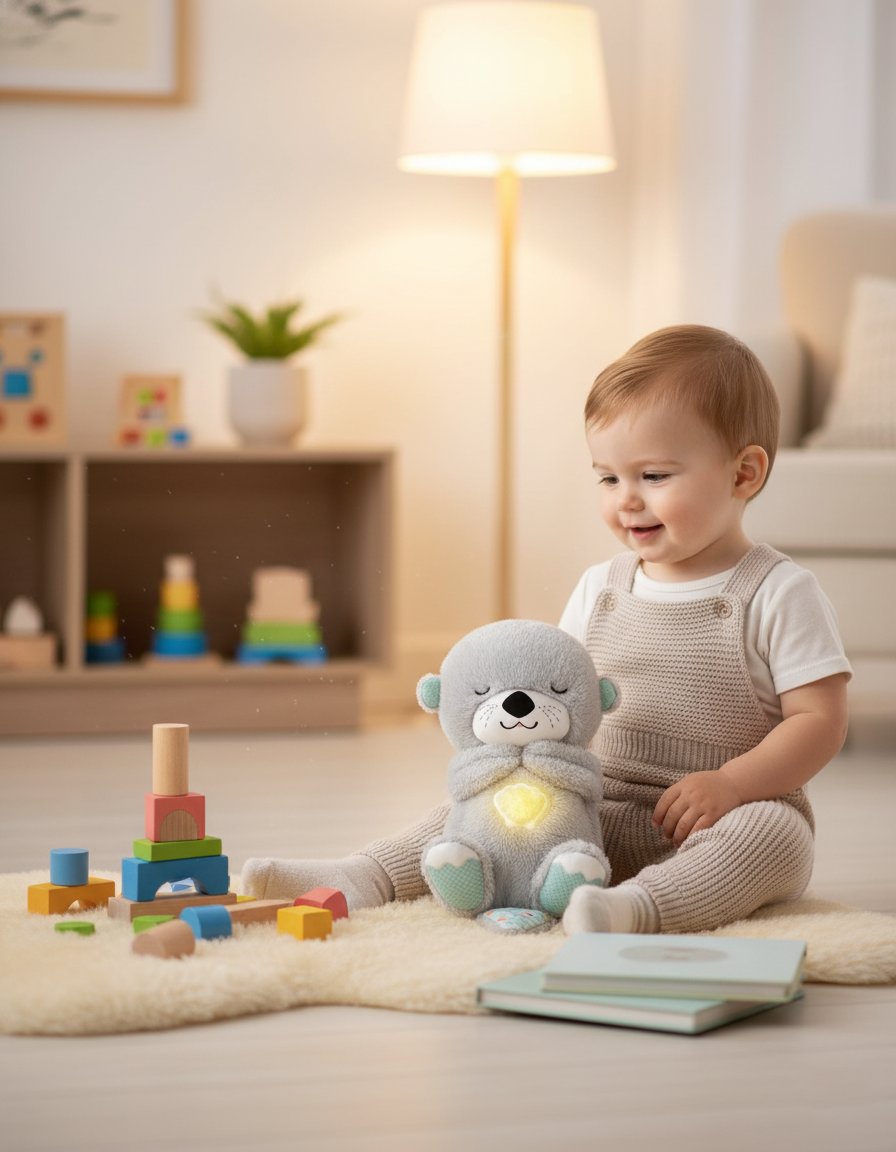 Nutria de Peluche que Respira y Brilla