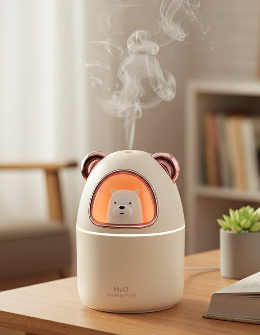 Humidificador H2O Osito con Luz LED – Aromaterapia y Diseño Decorativo